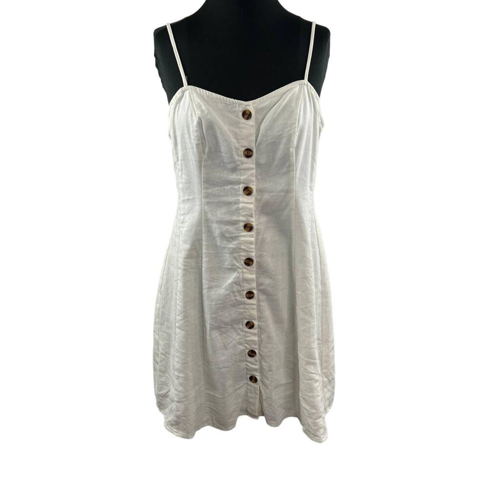 Showpo Cream Button-Front Mini Dress